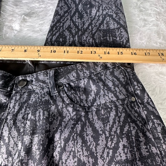 Black & Gray Patterned  Pants - Picture 3 of 12